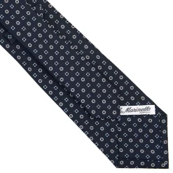 CRAVATTA SARTORIALE CLASSICA IN SETA BLU SCURO Microfantasia fiore