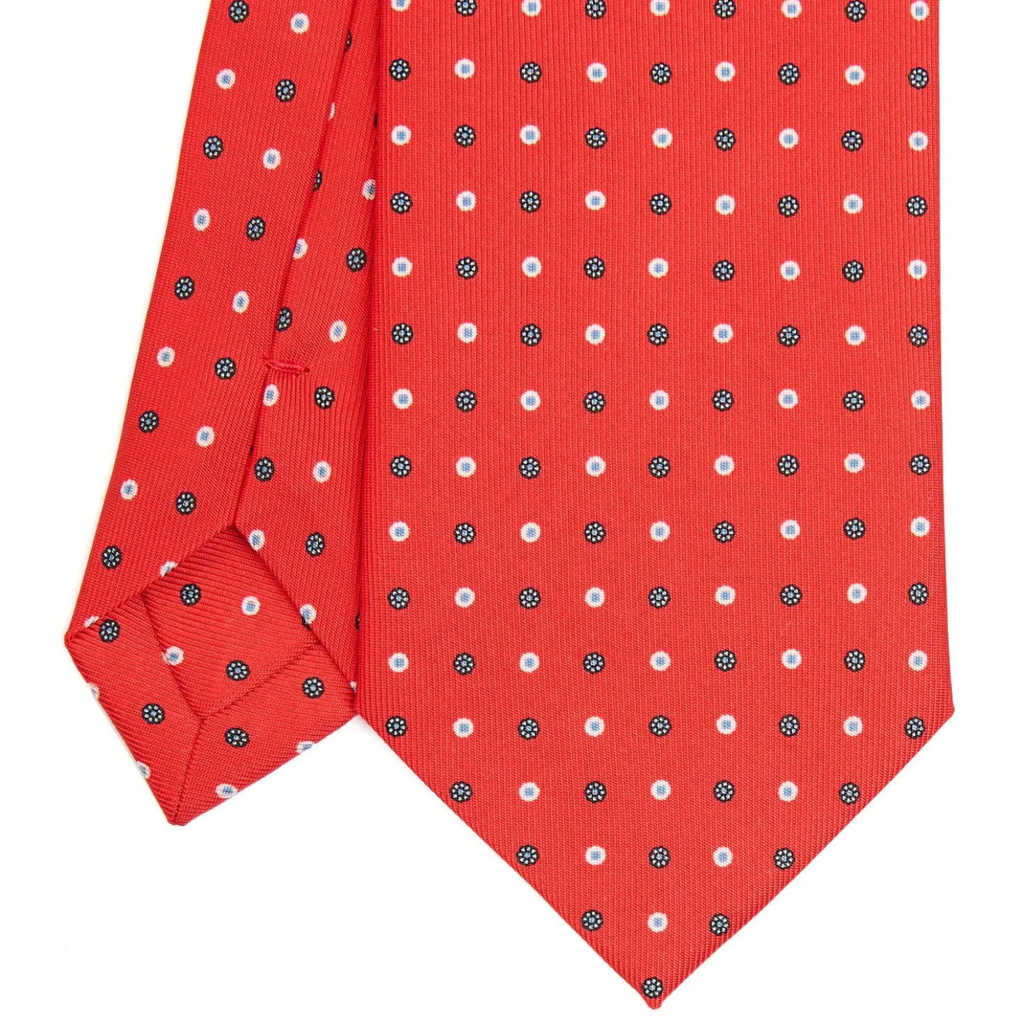 CRAVATTA SARTORIALE CLASSICA IN SETA ROSSA Microfantasia fiore