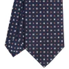 CRAVATTA SARTORIALE CLASSICA IN SETA BLU SCURO Microfantasia fiore