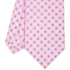 CRAVATTA SARTORIALE CLASSICA IN SETA ROSA Microfantasia fiore