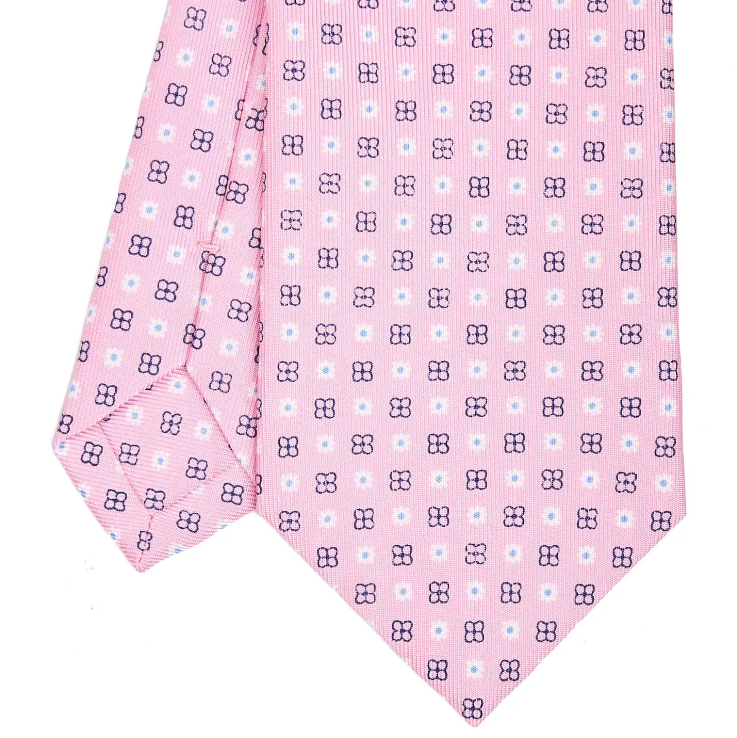 CRAVATTA SARTORIALE CLASSICA IN SETA ROSA Microfantasia fiore