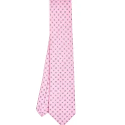 CRAVATTA SARTORIALE CLASSICA IN SETA ROSA Microfantasia fiore