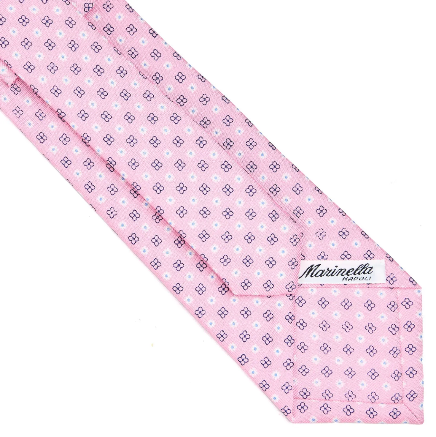 CRAVATTA SARTORIALE CLASSICA IN SETA ROSA Microfantasia fiore