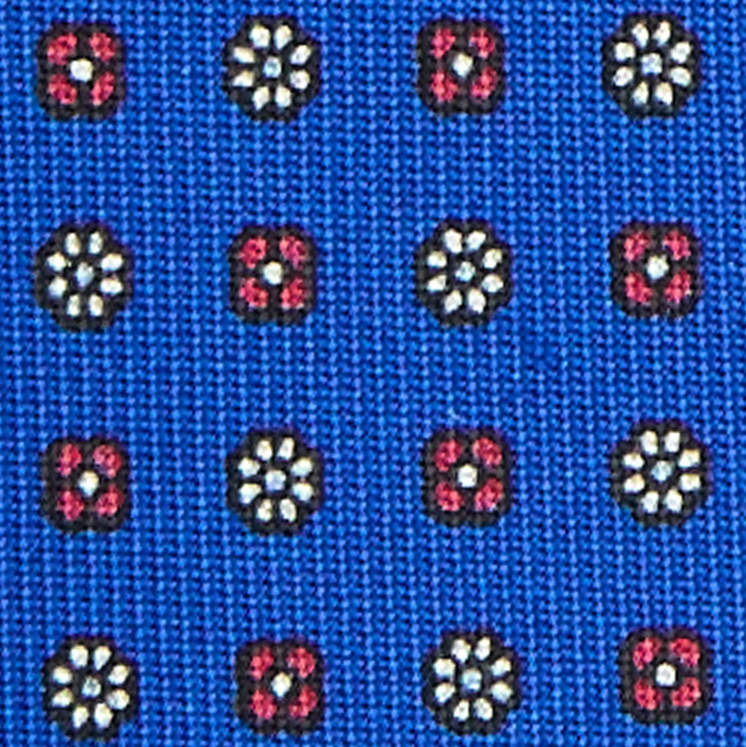 CRAVATTA SARTORIALE CLASSICA IN SETA BLUETTE Microfantasia fiore