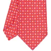 CRAVATTA SARTORIALE CLASSICA IN SETA ROSSA Microfantasia fiore