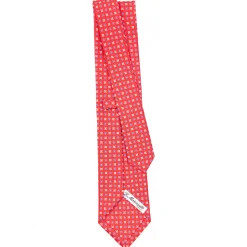 CRAVATTA SARTORIALE CLASSICA IN SETA ROSSA Microfantasia fiore