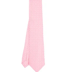 CRAVATTA SARTORIALE CLASSICA IN SETA ROSA Microfantasia fiore