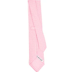 CRAVATTA SARTORIALE CLASSICA IN SETA ROSA Microfantasia fiore