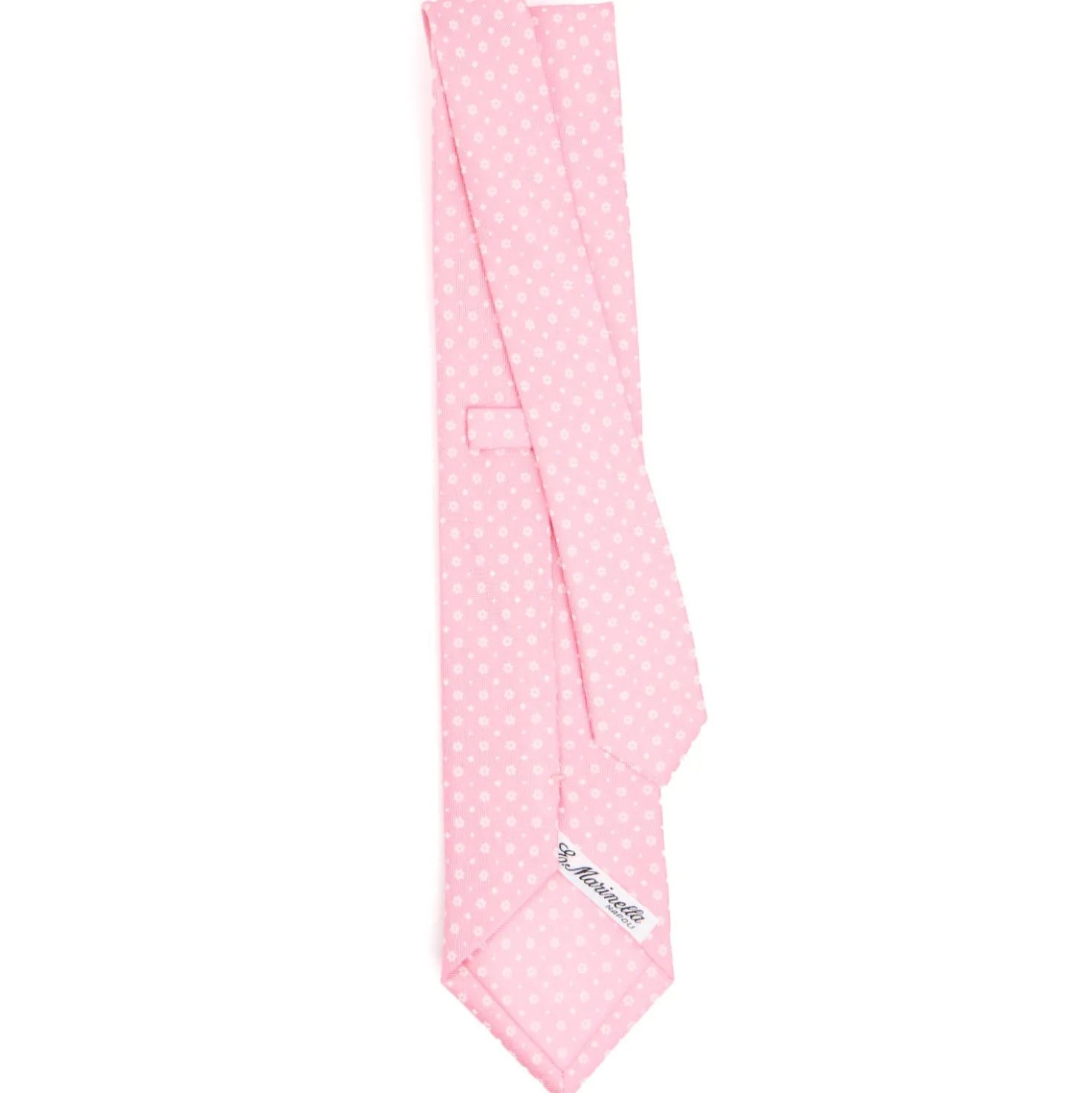 CRAVATTA SARTORIALE CLASSICA IN SETA ROSA Microfantasia fiore