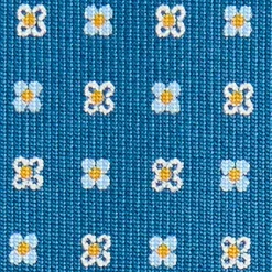 CRAVATTA SARTORIALE CLASSICA IN SETA BLU MEDIO Microfantasia fiore