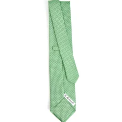 CRAVATTA SARTORIALE CLASSICA IN SETA VERDE Microfantasia m geometrica