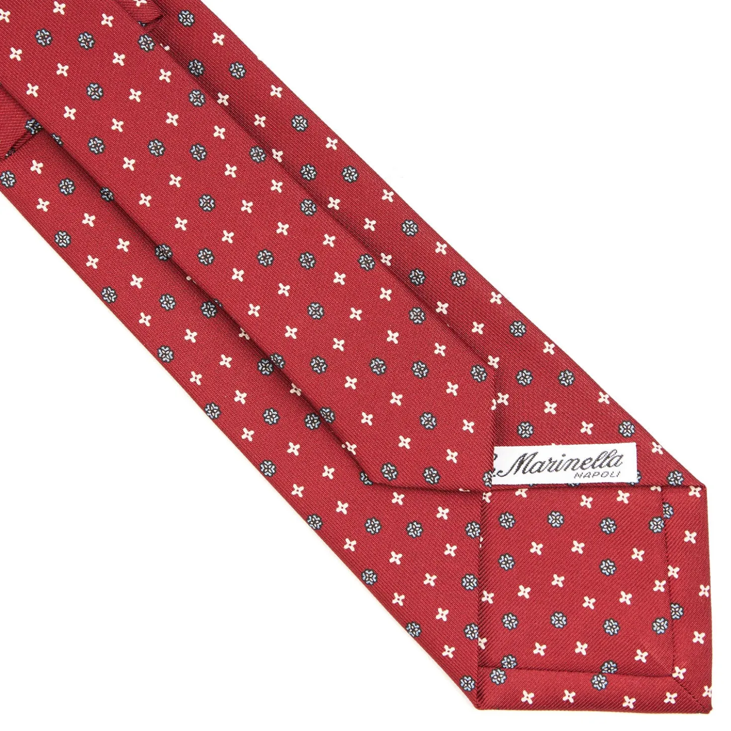 CRAVATTA SARTORIALE CLASSICA IN SETA BORDEAUX Microfantasia fiore