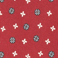 CRAVATTA SARTORIALE CLASSICA IN SETA BORDEAUX Microfantasia fiore