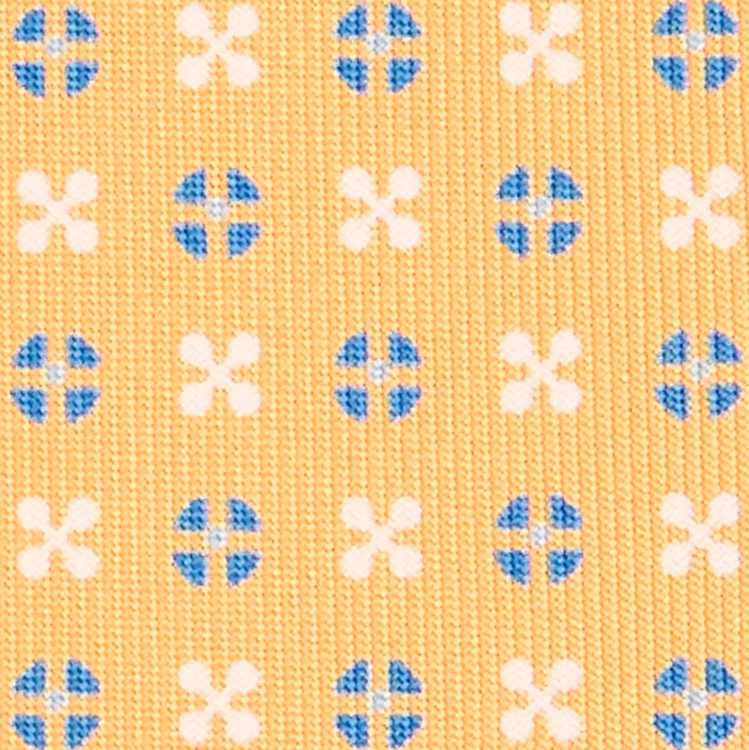 CRAVATTA SARTORIALE CLASSICA IN SETA GIALLA Microfantasia fiore