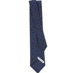 CRAVATTA SARTORIALE CLASSICA IN SETA BLU SCURO Microfantasia fiore