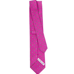 CRAVATTA SARTORIALE CLASSICA IN SETA FUCSIA Microfantasia fiore