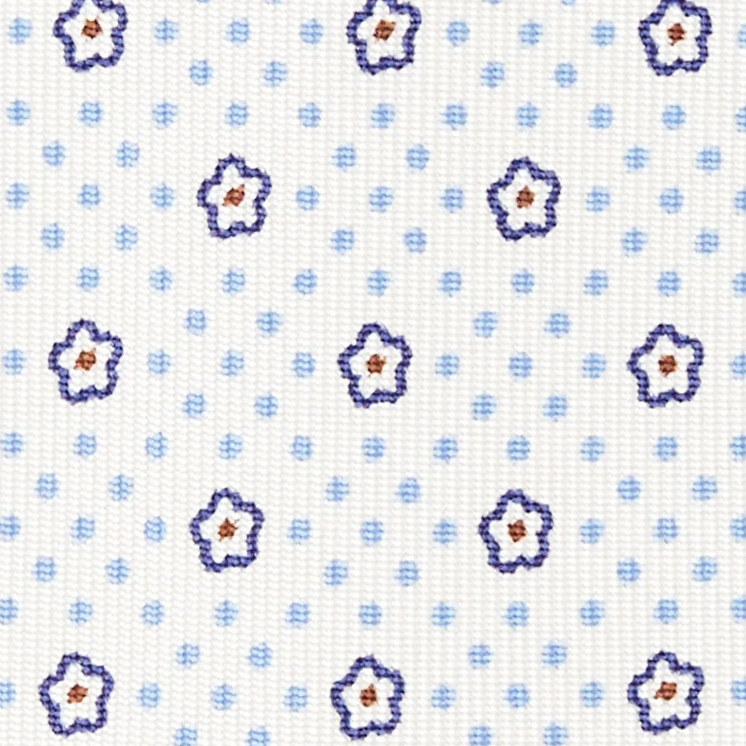 CRAVATTA SARTORIALE CLASSICA IN SETA BIANCA Microfantasia fiore