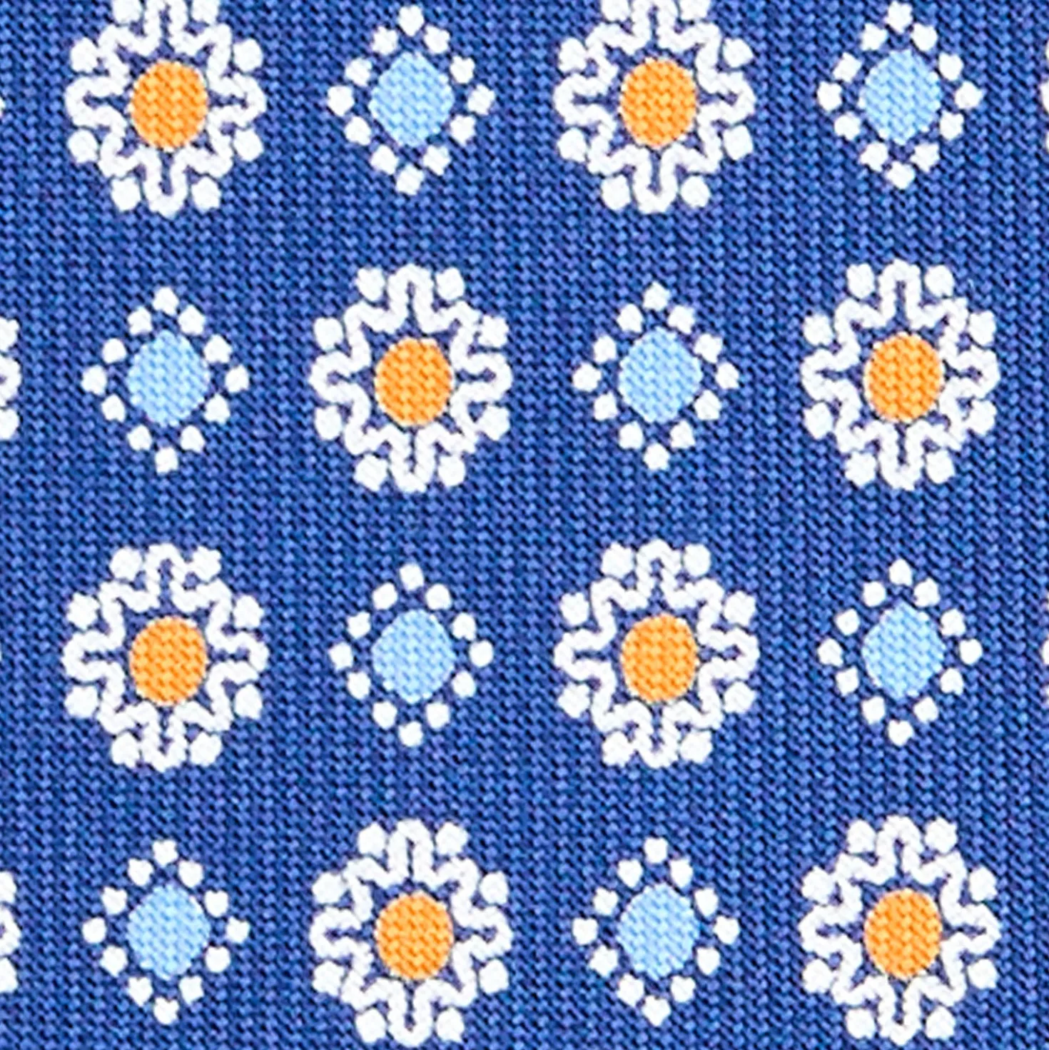 CRAVATTA SARTORIALE CLASSICA IN SETA BLU Microfantasia fiore