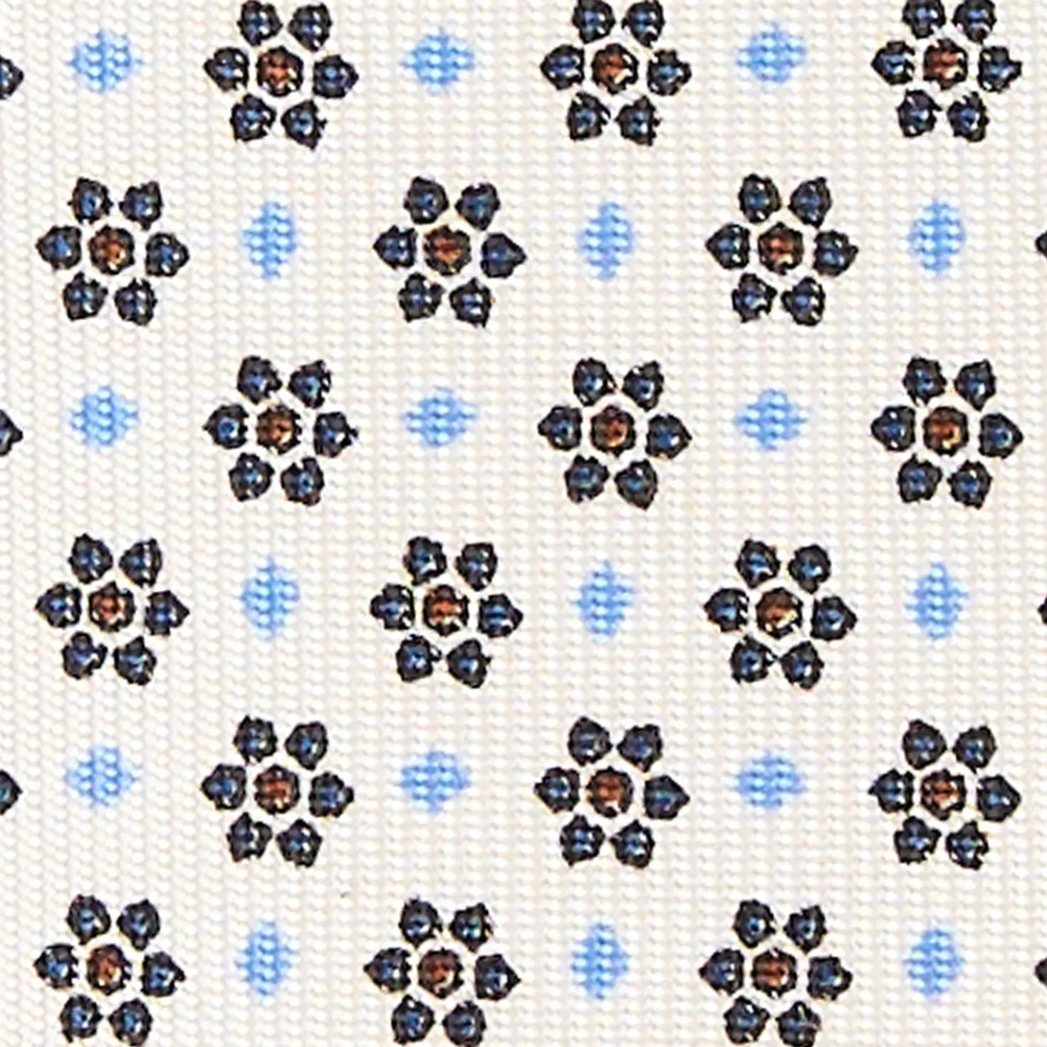 CRAVATTA SARTORIALE CLASSICA IN SETA BIANCA Microfantasia fiore