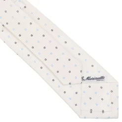 CRAVATTA SARTORIALE CLASSICA IN SETA BIANCA Microfantasia fiore