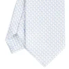 CRAVATTA SARTORIALE CLASSICA IN SETA BIANCA Microfantasia m geometrica