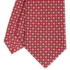 CRAVATTA SARTORIALE CLASSICA IN SETA BORDEAUX Microfantasia fiore