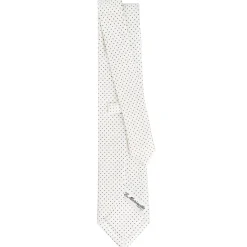 CRAVATTA SARTORIALE CLASSICA IN SETA BIANCA Pois