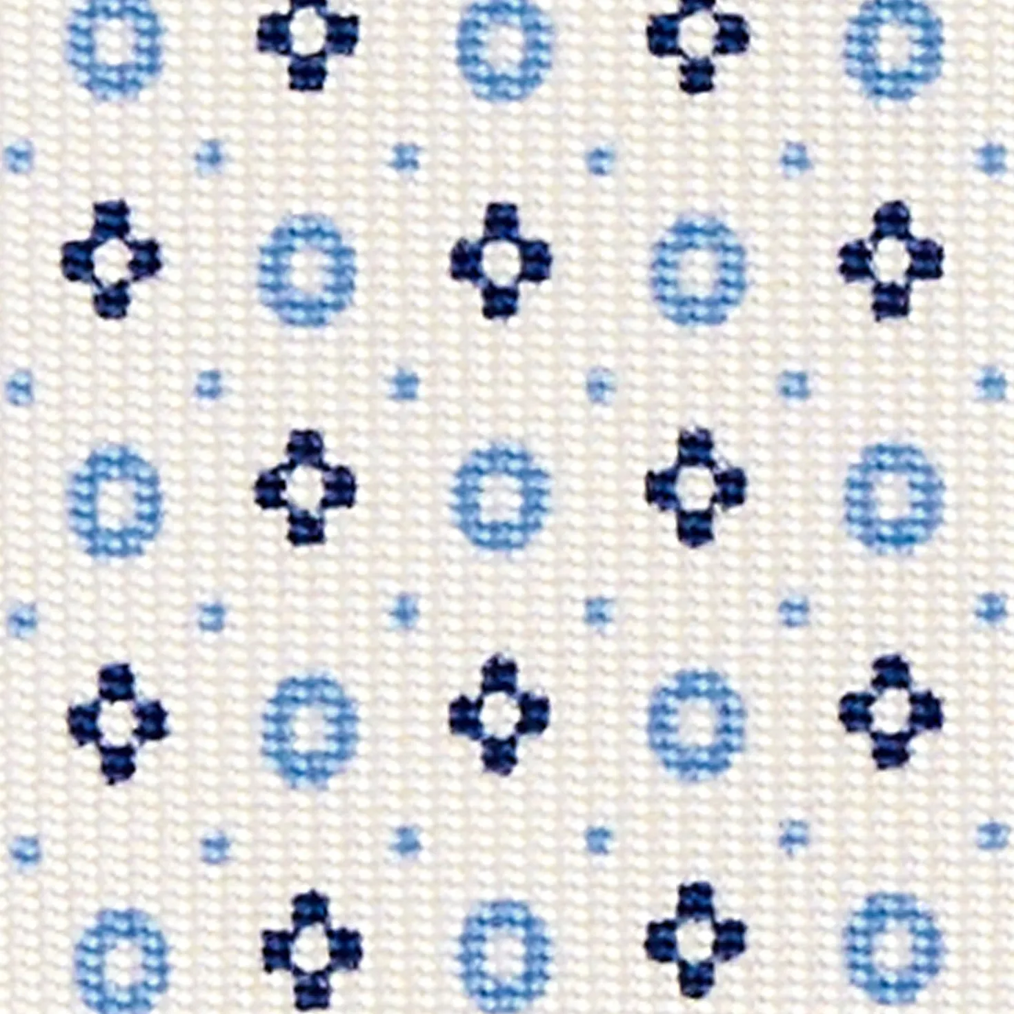 CRAVATTA SARTORIALE CLASSICA IN SETA BIANCA Microfantasia fiore