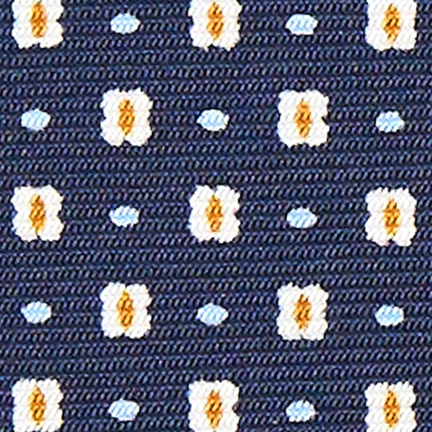 CRAVATTA SARTORIALE CLASSICA IN SETA BLU SCURO Microfantasia fiore