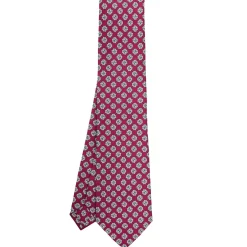 CRAVATTA SARTORIALE CLASSICA IN SETA BORDEAUX Microfantasia fiore