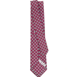 CRAVATTA SARTORIALE CLASSICA IN SETA BORDEAUX Microfantasia fiore