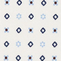 CRAVATTA SARTORIALE CLASSICA IN SETA BIANCA Microfantasia fiore