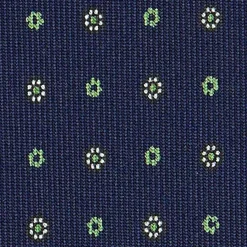 CRAVATTA SARTORIALE CLASSICA IN SETA BLU SCURO Microfantasia fiore