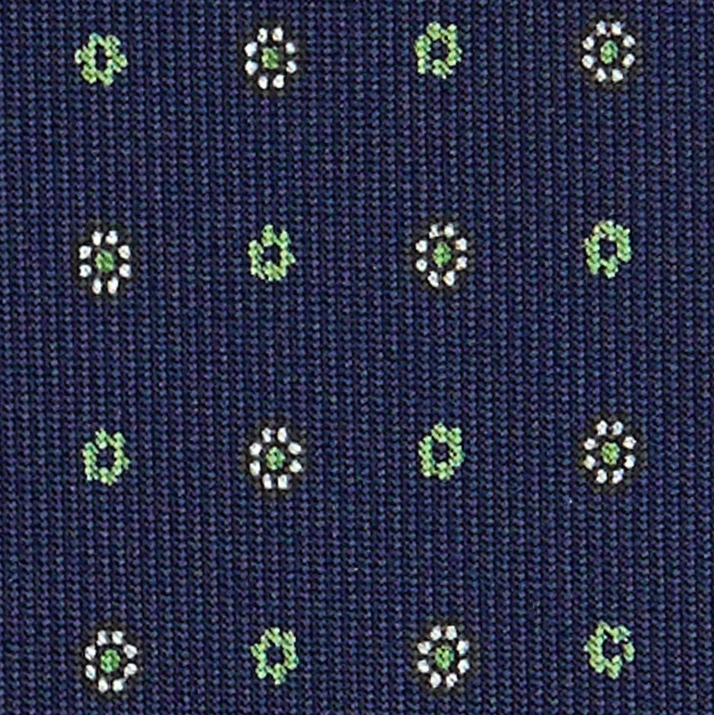 CRAVATTA SARTORIALE CLASSICA IN SETA BLU SCURO Microfantasia fiore