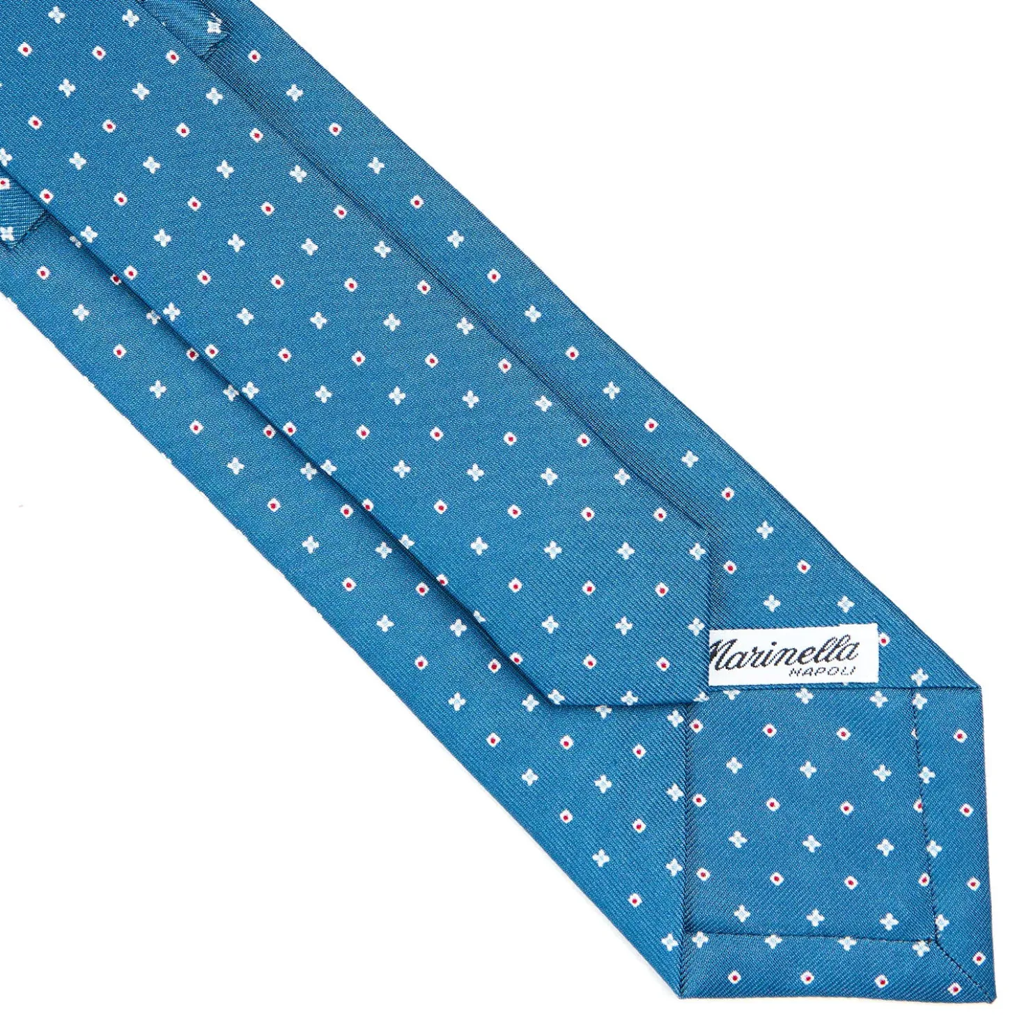 CRAVATTA SARTORIALE CLASSICA IN SETA BLU Microfantasia fiore
