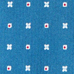 CRAVATTA SARTORIALE CLASSICA IN SETA BLU Microfantasia fiore