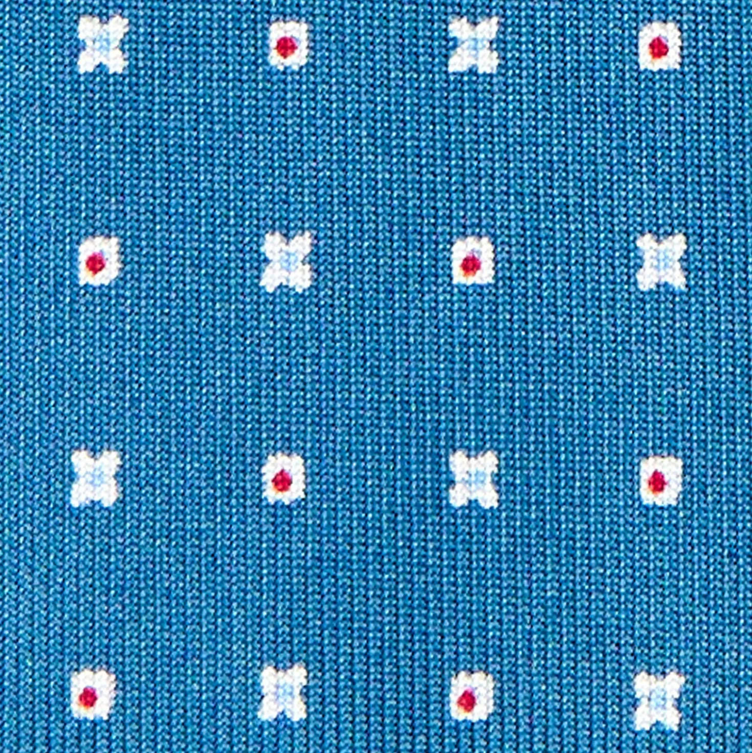 CRAVATTA SARTORIALE CLASSICA IN SETA BLU Microfantasia fiore