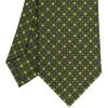 CRAVATTA SARTORIALE CLASSICA IN SETA VERDE OLIVA Microfantasia fiore