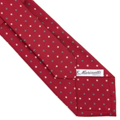 CRAVATTA SARTORIALE CLASSICA IN SETA BORDEAUX Microfantasia fiore