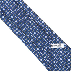 CRAVATTA SARTORIALE CLASSICA IN SETA BLU Microfantasia fiore