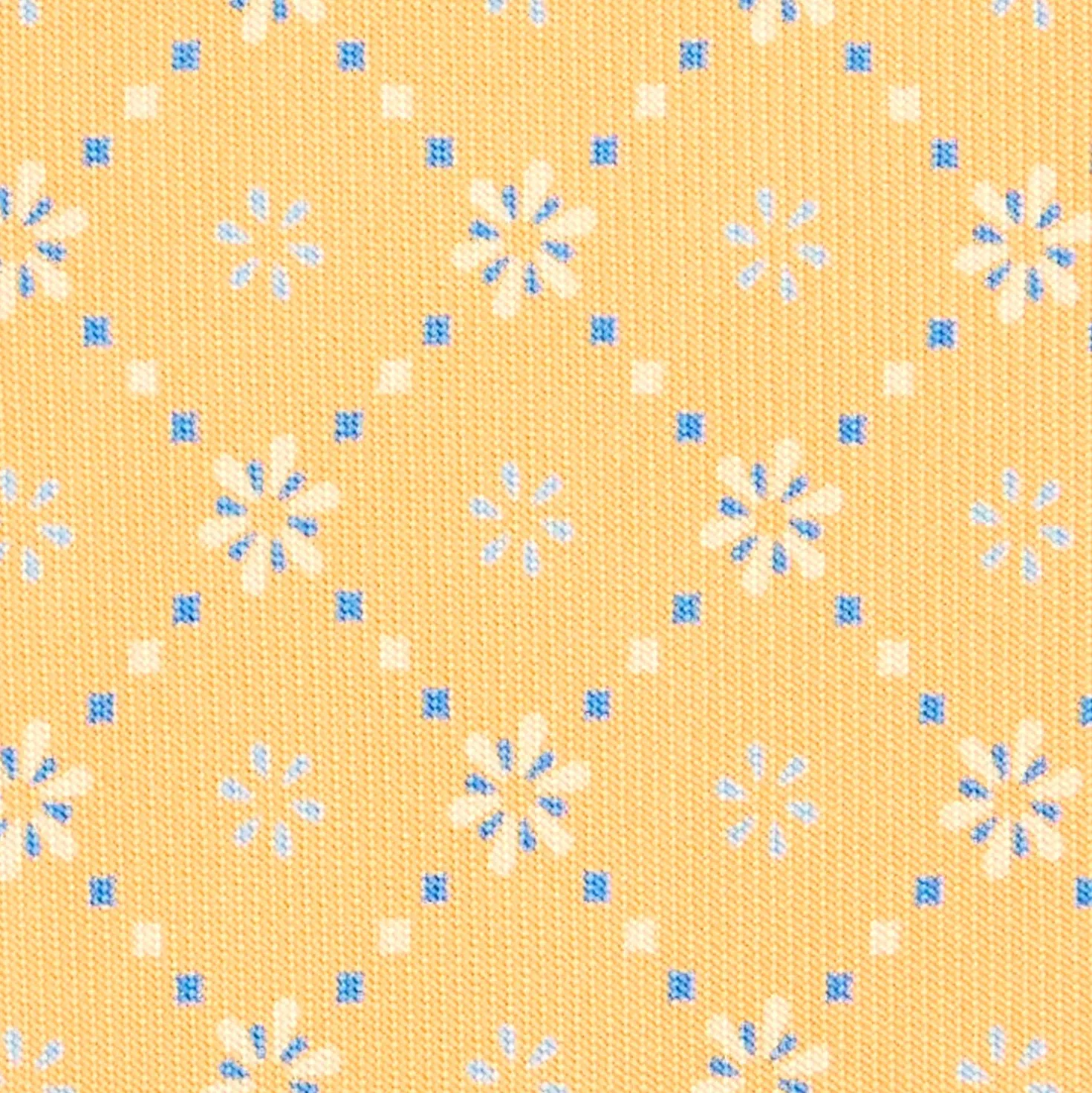CRAVATTA SARTORIALE CLASSICA IN SETA GIALLA Microfantasia fiore