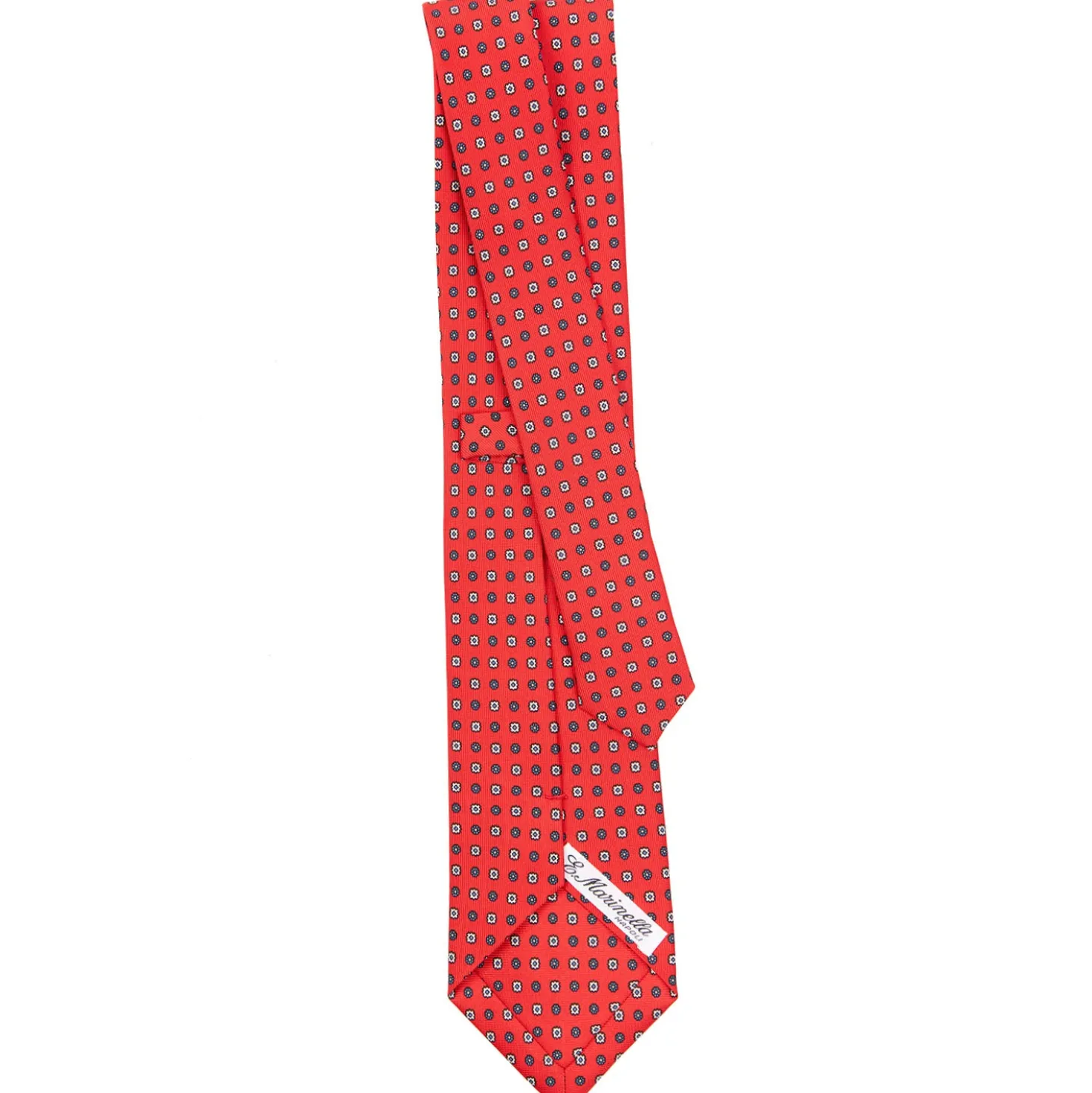 CRAVATTA SARTORIALE CLASSICA IN SETA ROSSA Microfantasia fiore