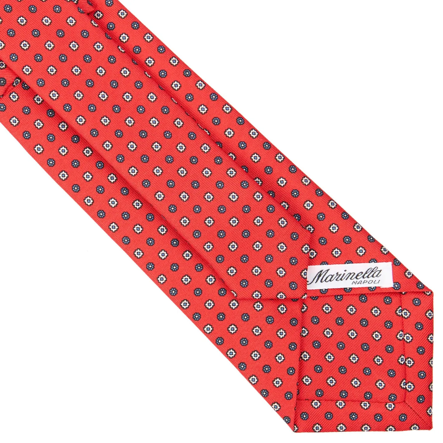CRAVATTA SARTORIALE CLASSICA IN SETA ROSSA Microfantasia fiore