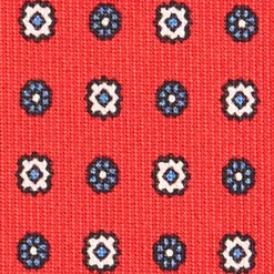 CRAVATTA SARTORIALE CLASSICA IN SETA ROSSA Microfantasia fiore