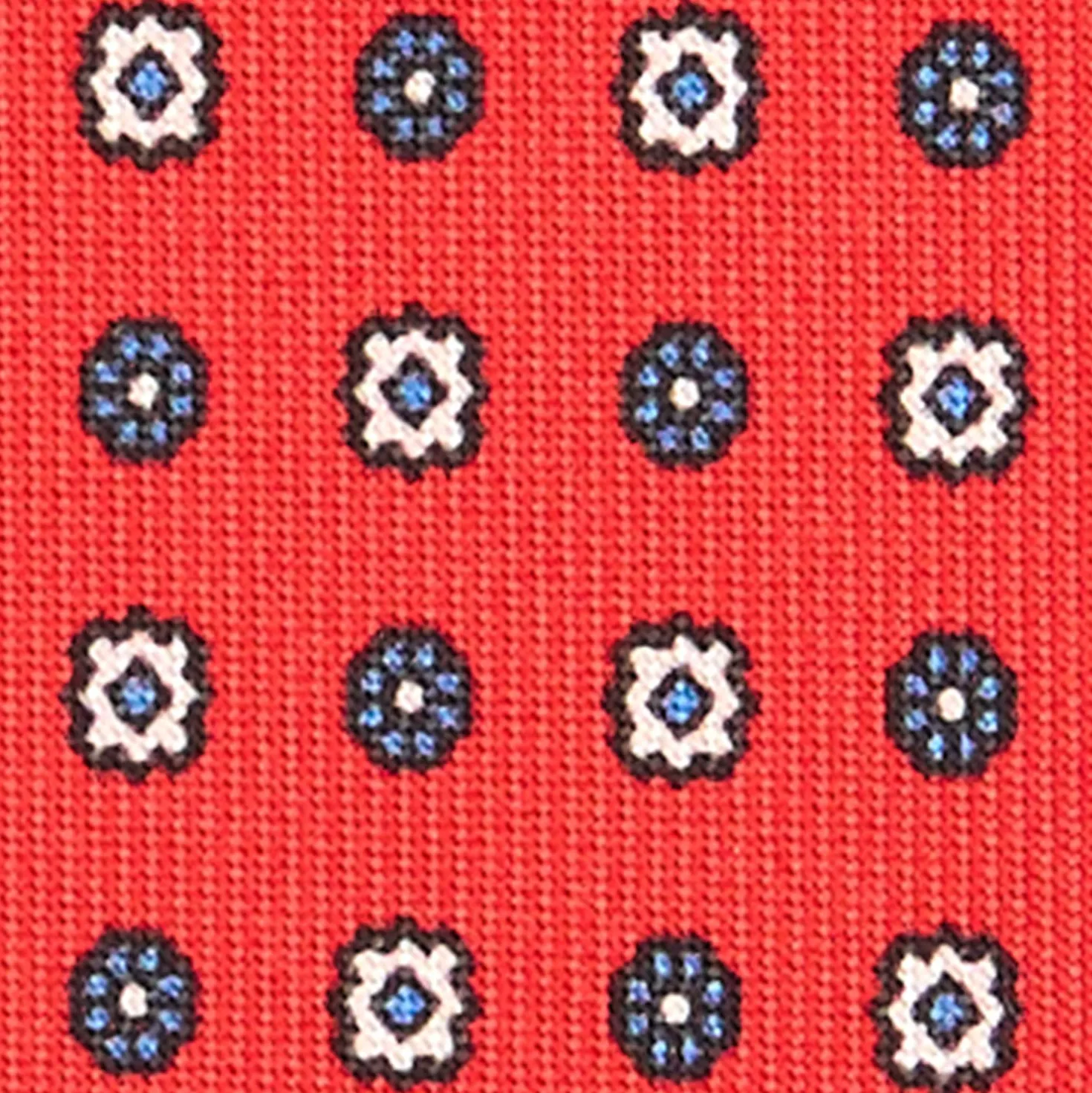 CRAVATTA SARTORIALE CLASSICA IN SETA ROSSA Microfantasia fiore