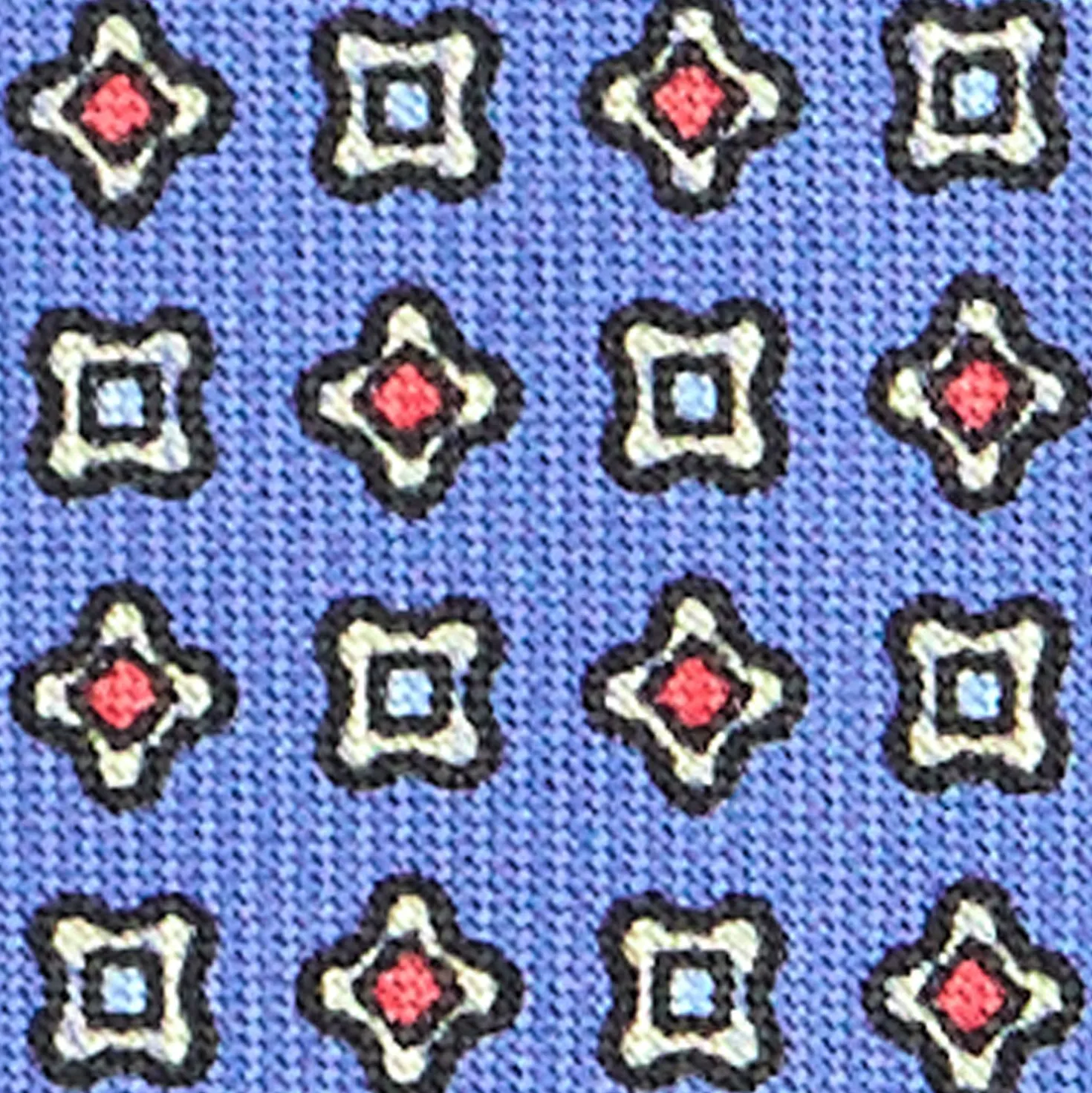 CRAVATTA SARTORIALE CLASSICA IN SETA AZZURRO POLVERE Microfantasia fiore