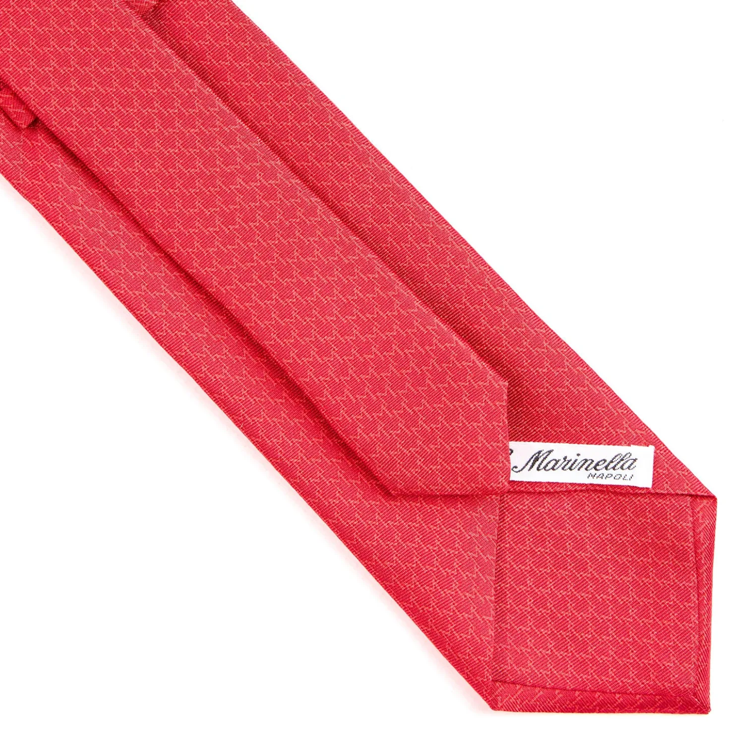 CRAVATTA SARTORIALE CLASSICA IN SETA ROSSA Microfantasia m geometrica