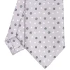 CRAVATTA SARTORIALE CLASSICA IN SETA GRIGIO CHIARO Microfantasia fiore