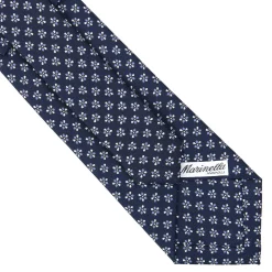 CRAVATTA SARTORIALE CLASSICA IN SETA BLU SCURO Microfantasia fiore