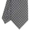 CRAVATTA SARTORIALE CLASSICA IN SETA GRIGIO SCURO Microfantasia fiore